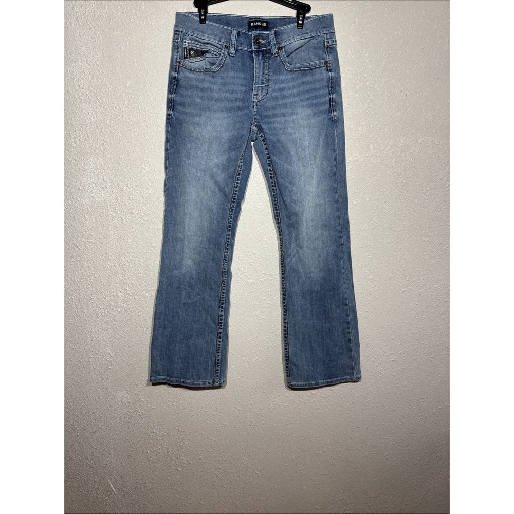 Rank 45 Men's Jeans Size 31/32 Faded Relaxed Boot Cut Light Wash
